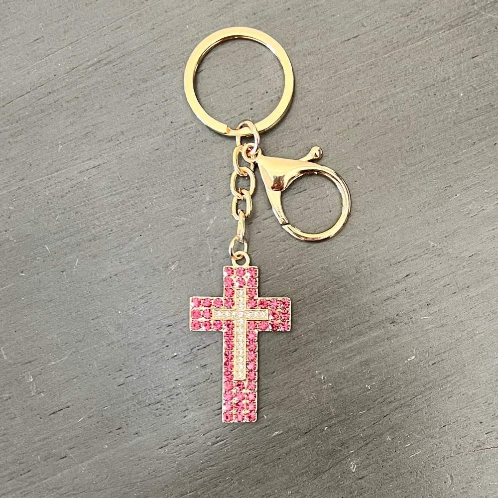 Cross Light Pink Barbie & Clear Allover Rhinestone 4